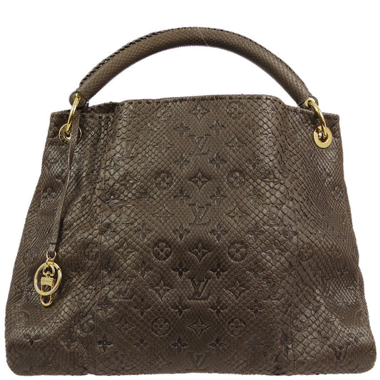 Louis Vuitton * 2010 Gris Monogram Exotic Artsy MM Hobo Handbag M90886