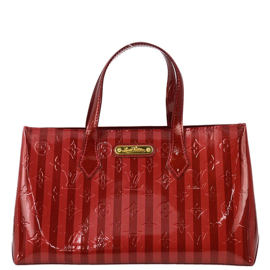 Louis Vuitton 2010s Red Monogram Vernis Rayures Wilshire PM M91702