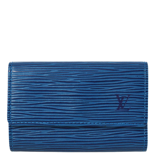 Louis Vuitton 1996 Blue Epi Multicles 6 Key Case M63815 Small Good