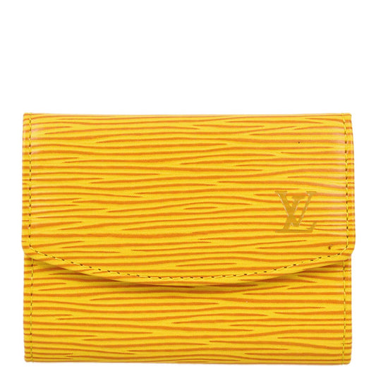 Louis Vuitton 2002 Yellow Epi Porte Mannaie Simple Coin Purse Wallet M63419