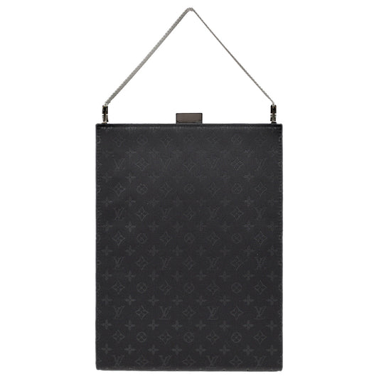 Louis Vuitton 2000 Black Monogram Satin Ange GM Handbag M92100