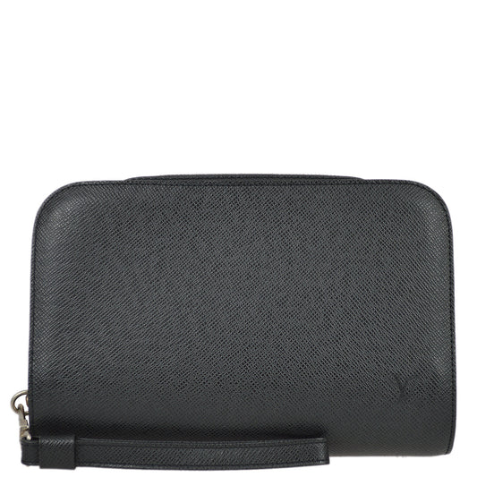 Louis Vuitton 2004 Black Taiga Baikal Clutch Handbag M30182