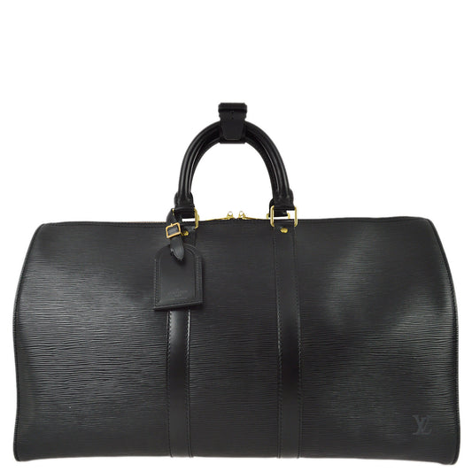 Louis Vuitton 1993 Black Epi Keepall 45 Travel Duffle Handbag M42972