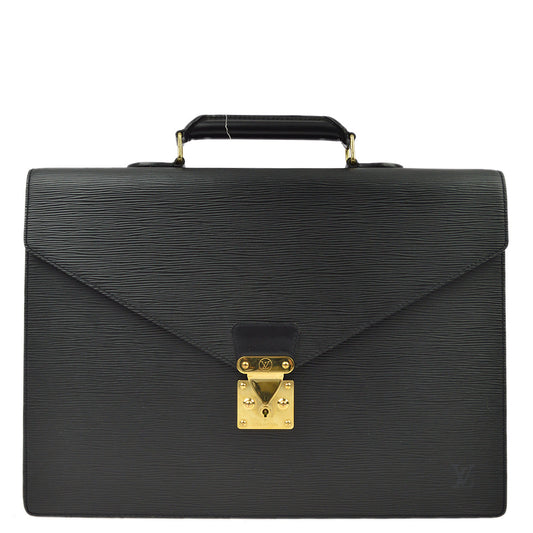 Louis Vuitton 2001 Black Epi Cerviet Ambassador Briefcase M54412