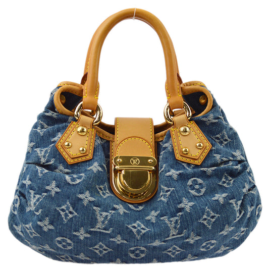 Louis Vuitton 2005 Blue Monogram Denim Pleaty Handbag M95020