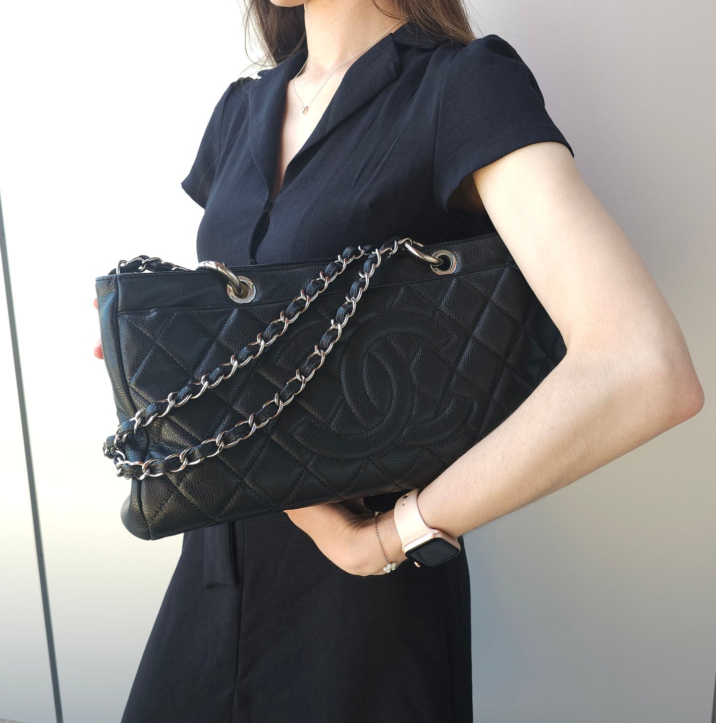 Chanel Calfskin Leather Timeless shopping tote bag TWS