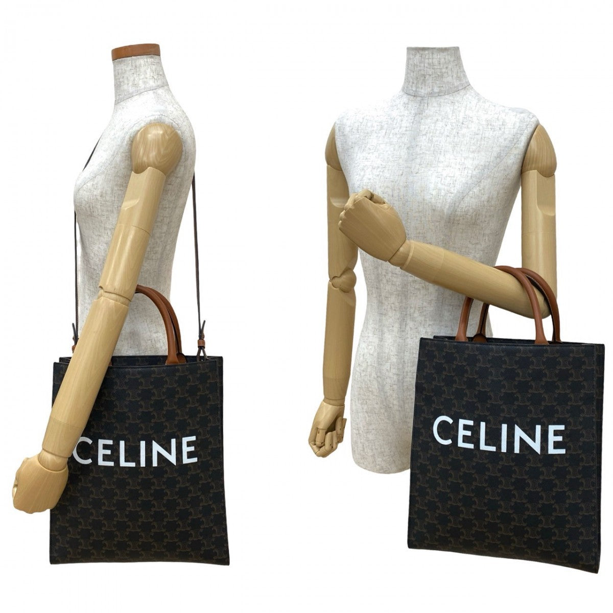 CELINE Shoulder Bag leather Brown Bar Tikal Hippo