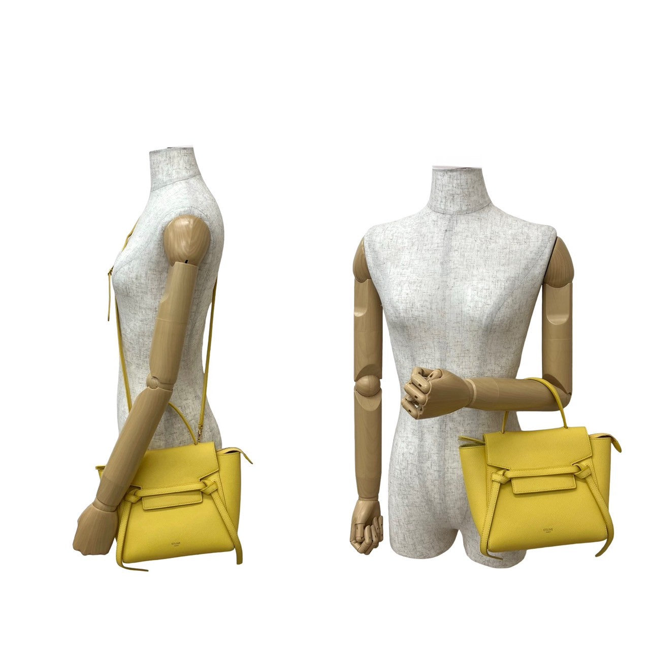 CELINE Shoulder Bag leather yellow Belt bag nano