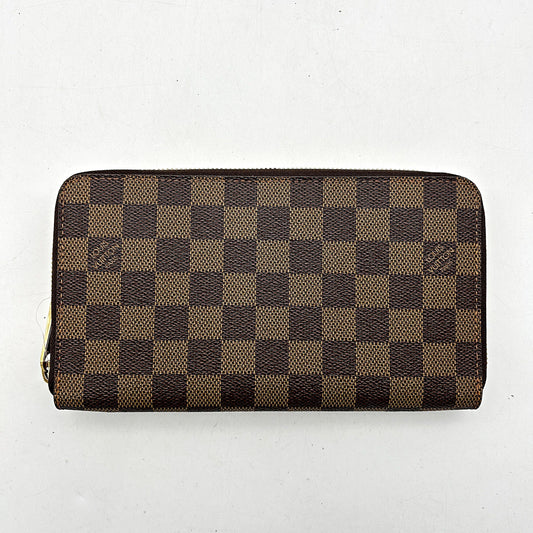 LOUIS VUITTON Damier Ebene Clemence Wallet Rose Ballerine lv8845ww