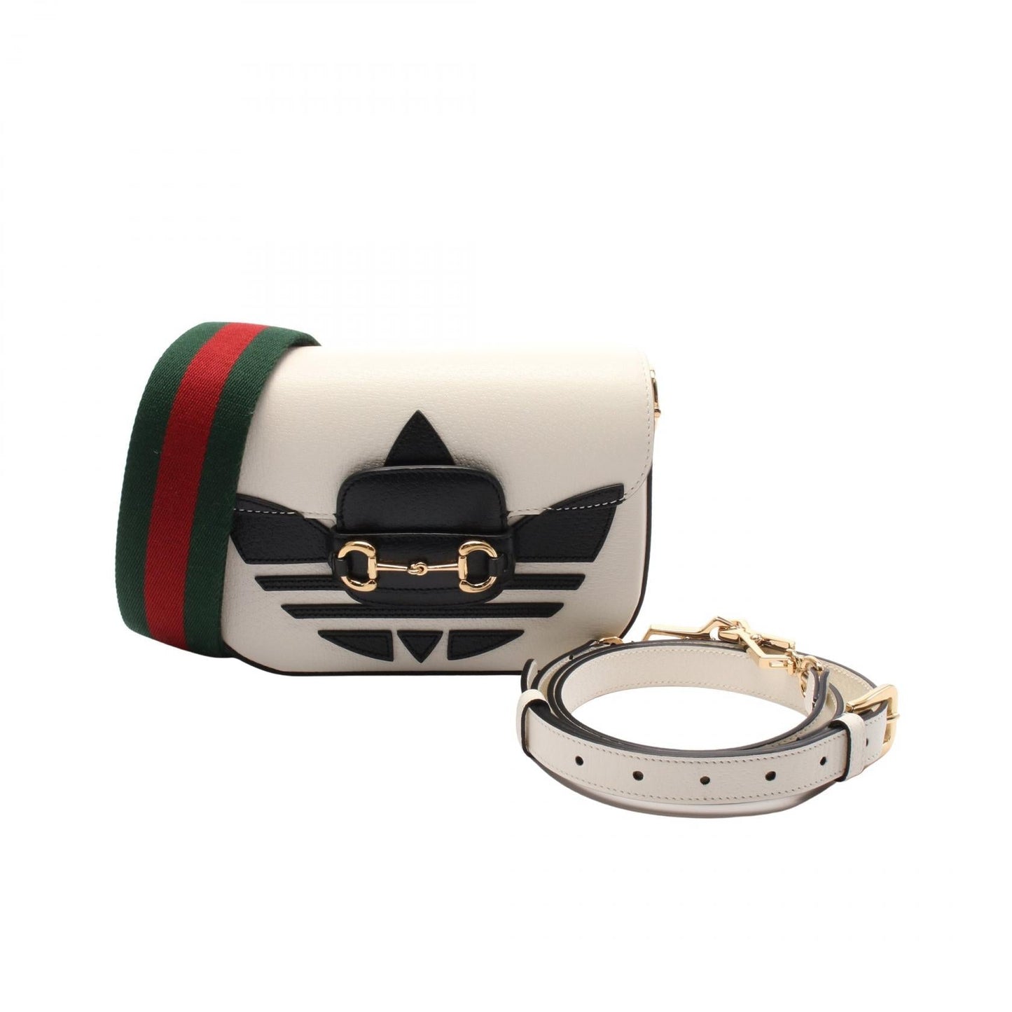 Gucci GUCCI Ã— adidas Horsebit 1955 Leather Shoulder Bag