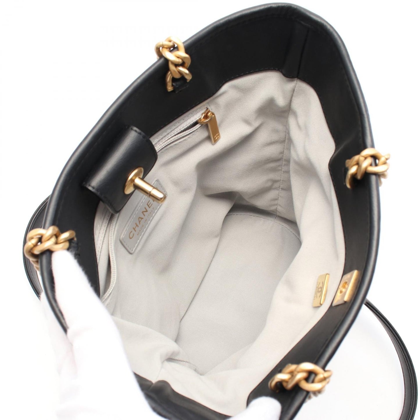 Chanel Coco Fabric Leather Tote Bag