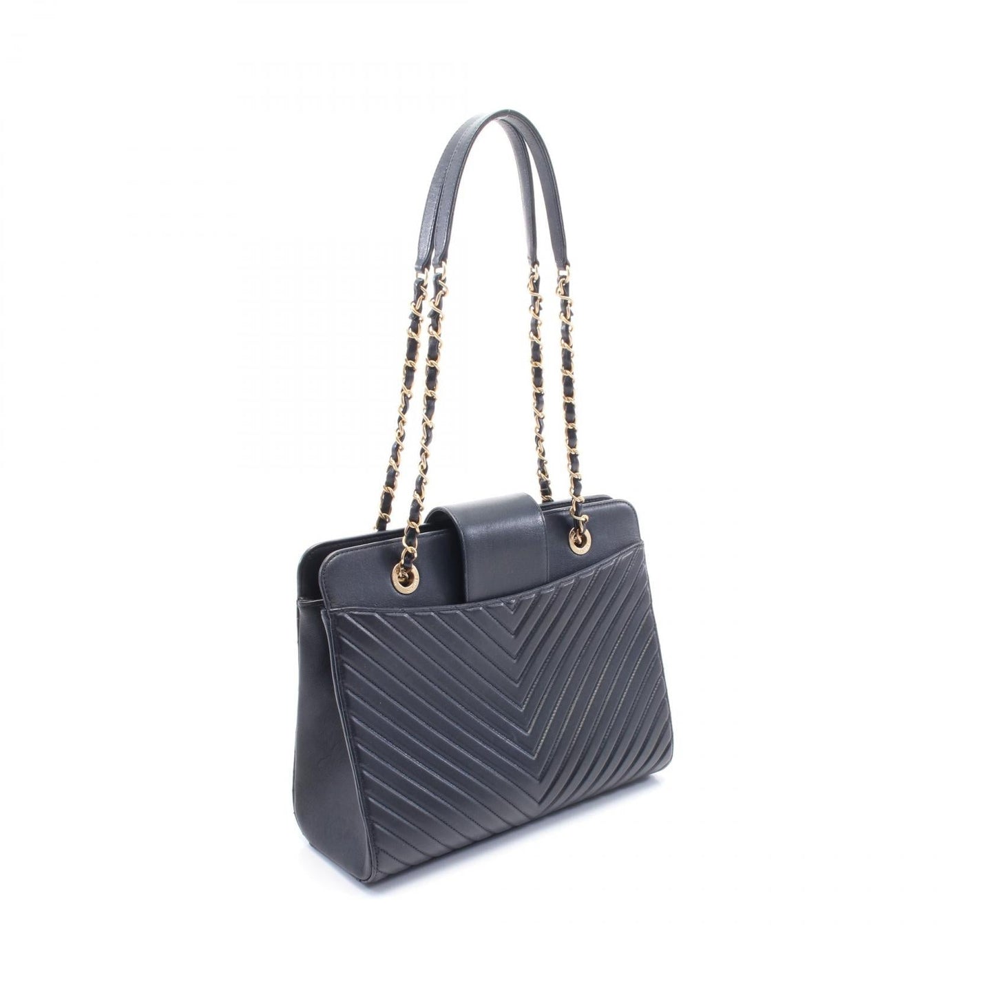 Chanel Chevron V Stitch Calfskin Shoulder Bag