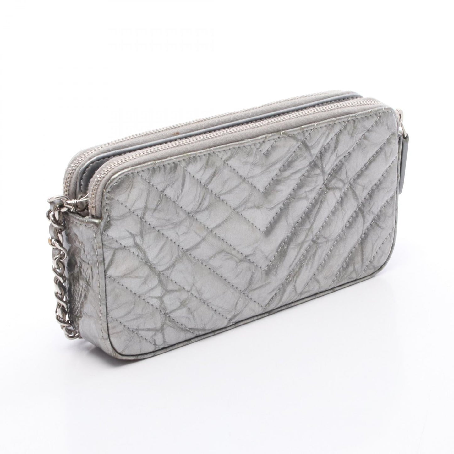 Chanel Chevron V Stitch Leather Shoulder Bag