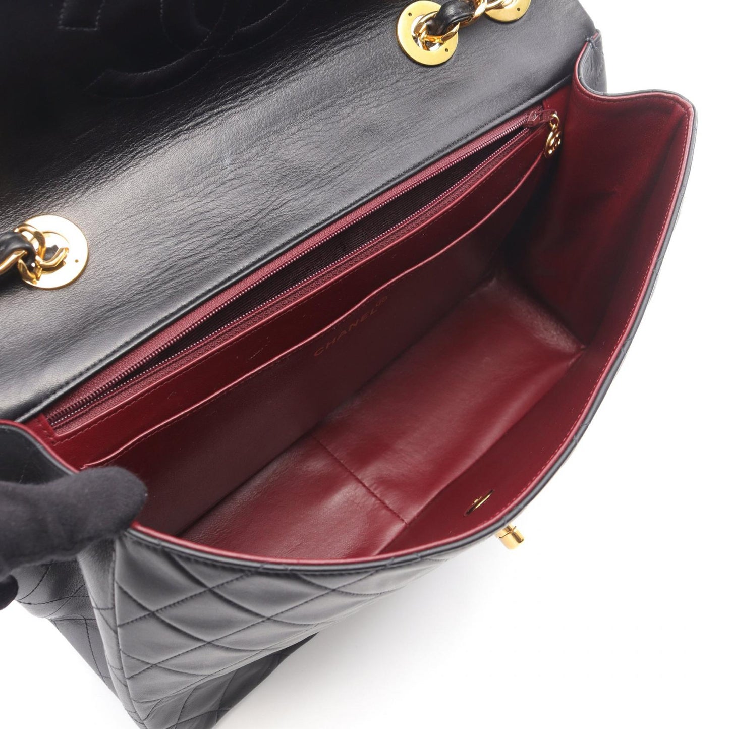 Chanel Deauville Matelasse 34 Lambskin Shoulder Bag