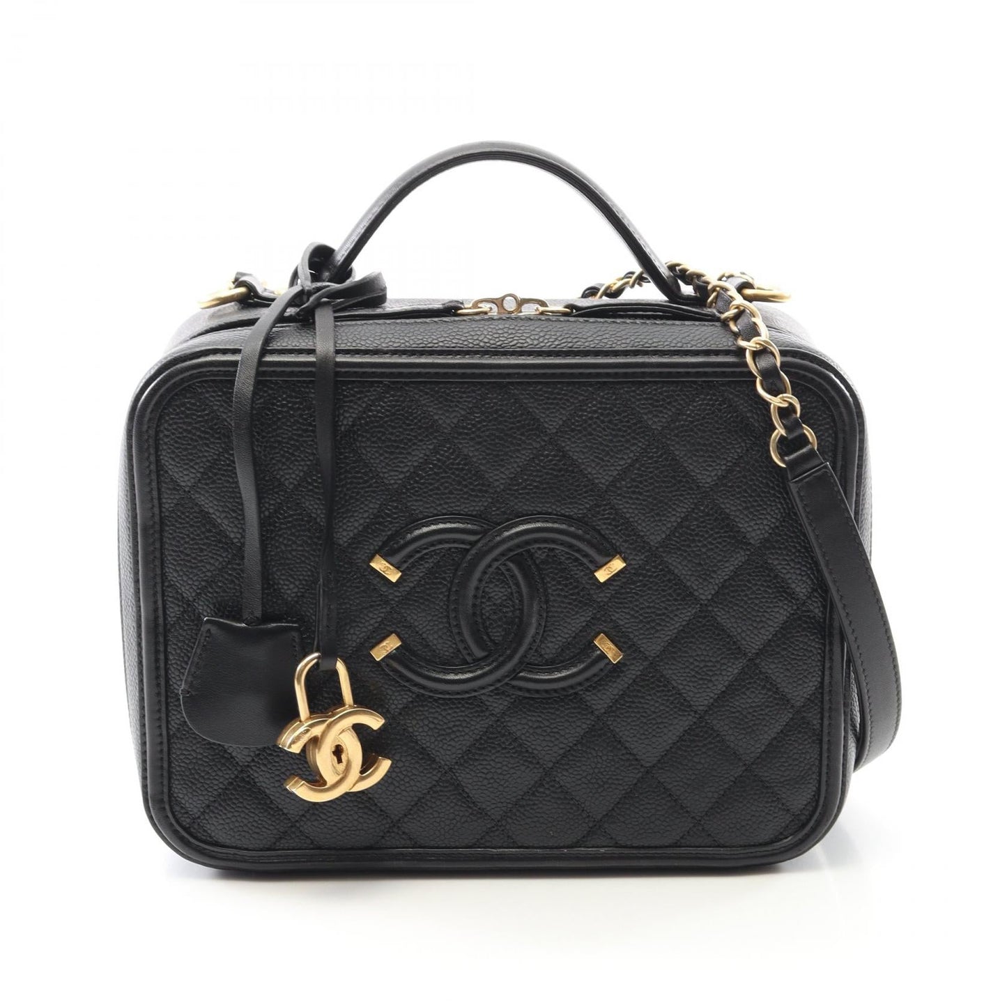 Chanel CC Filigree Matelassé Calf Shoulder Bag