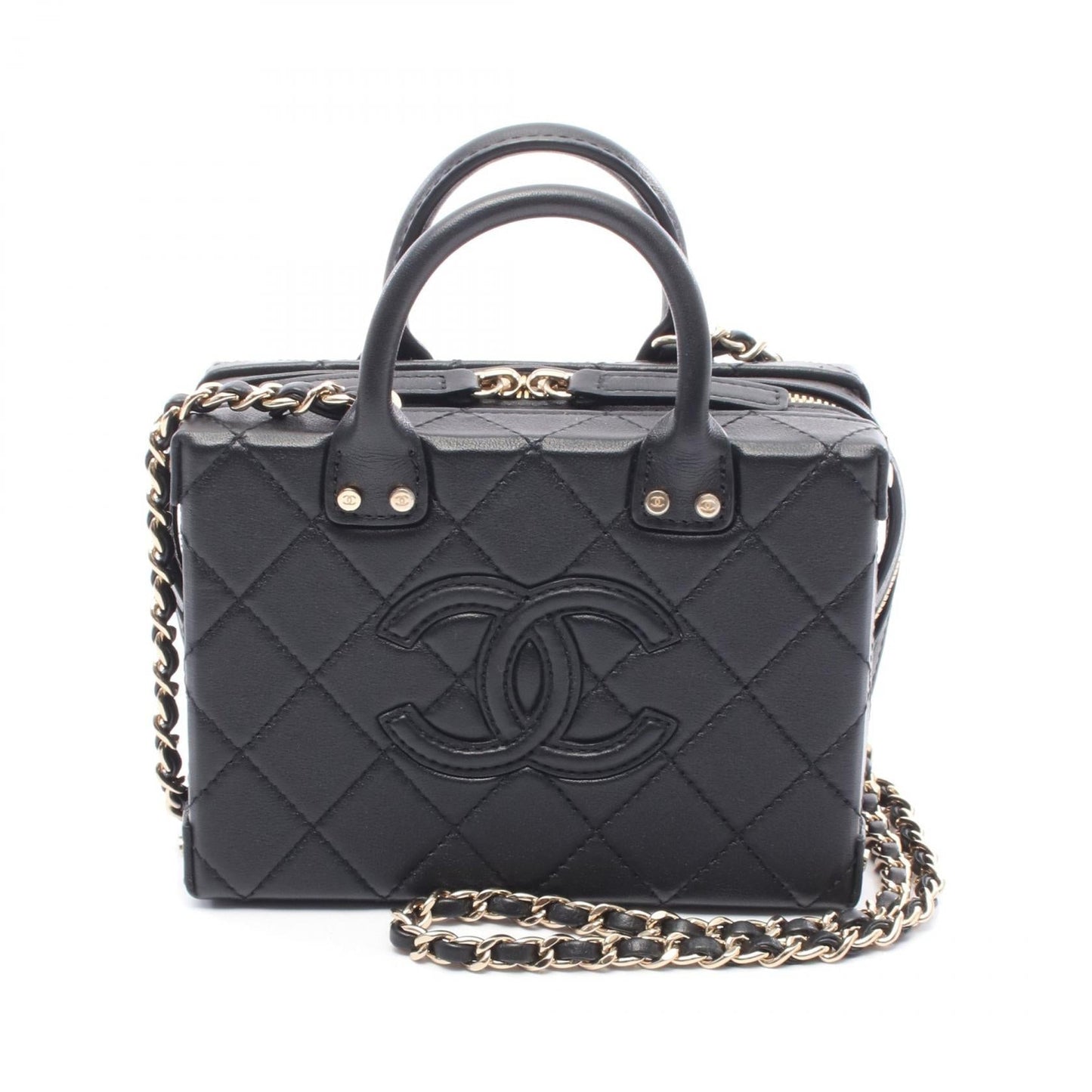 Chanel Small Vanity Case Leather Shoulder Shoulder Bag - Rovelle Bags