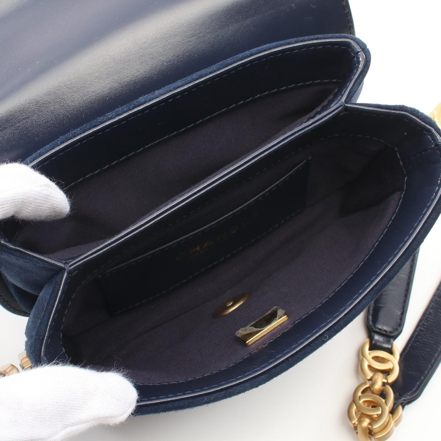 Chanel Matelasse Leather Suede Shoulder Bag