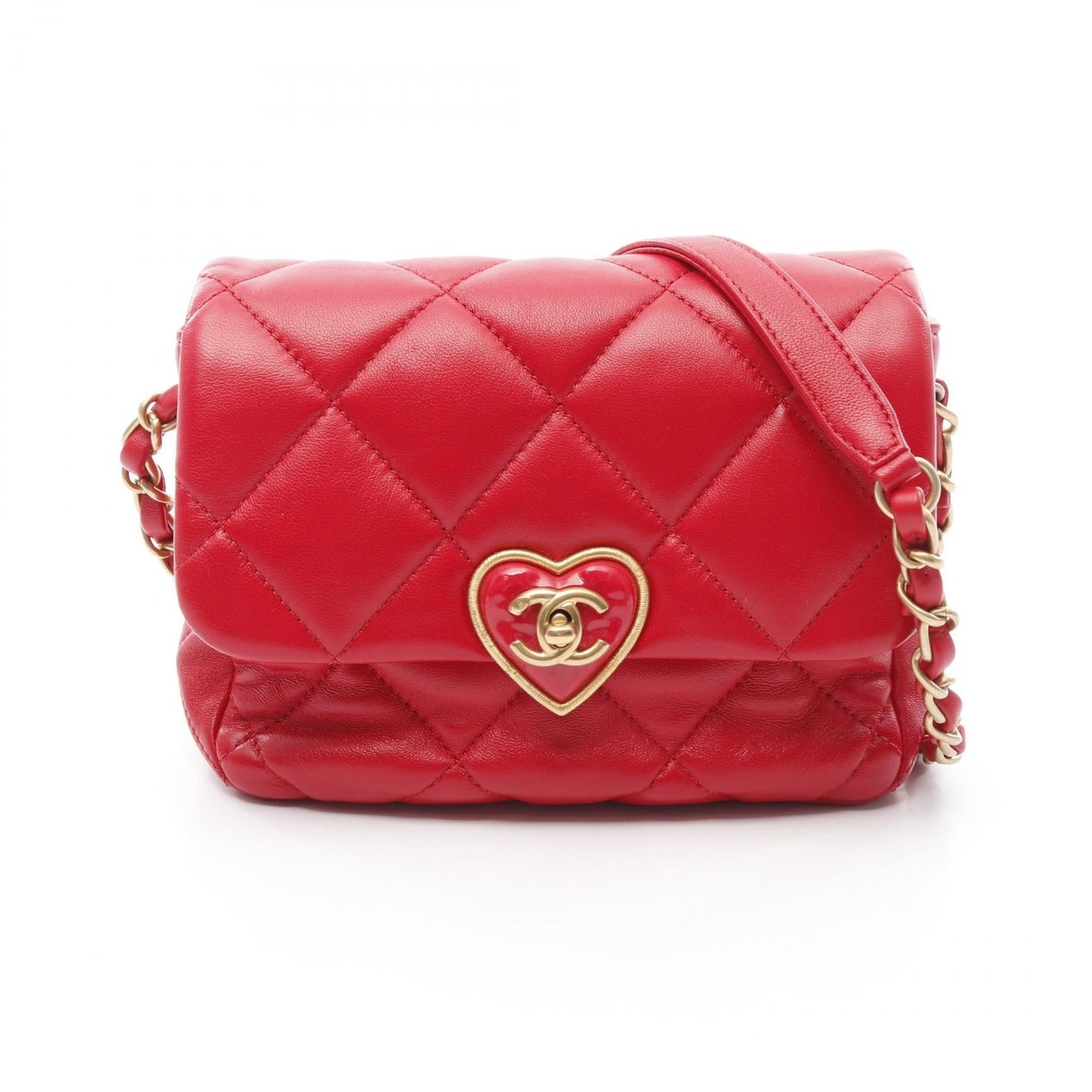 Chanel Matelassé Heart Lock Lambskin Shoulder Bag