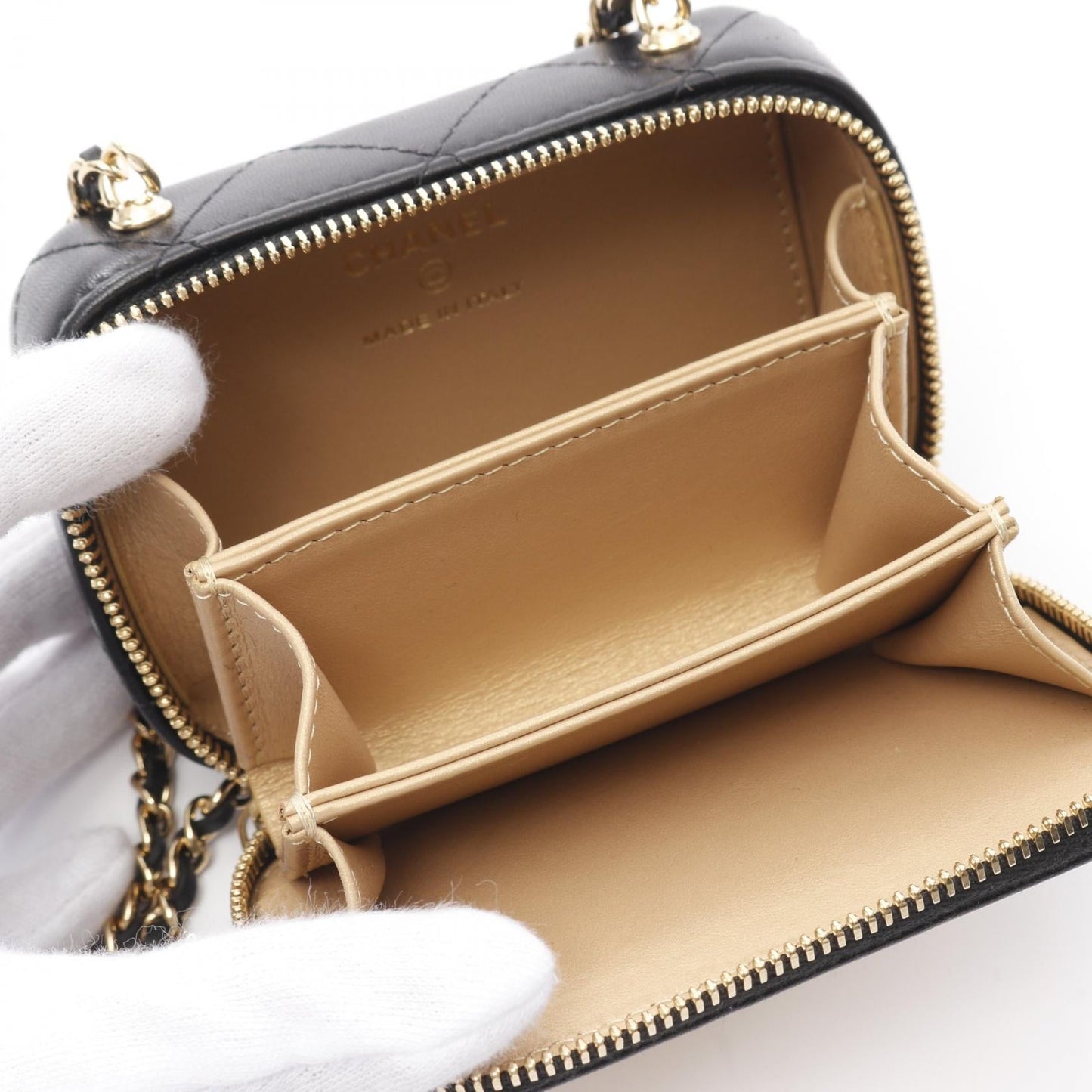 Chanel Matelasse Vanity Mini Card Case Lambskin Shoulder Bag