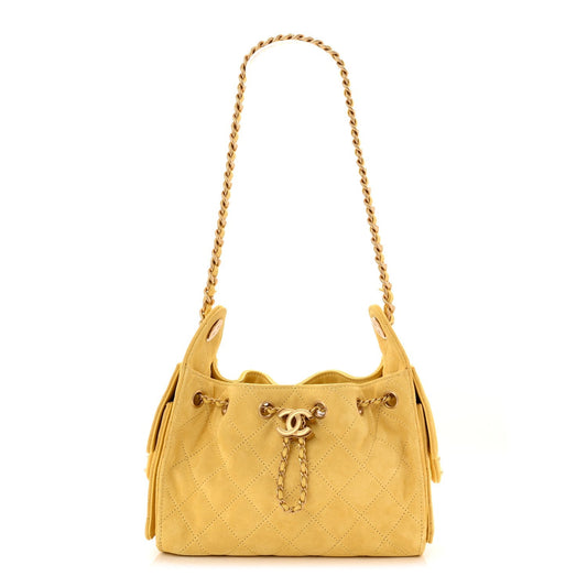 Chanel Suede Quilted Mini Chanel 25 Handbag - Rovelle Bags