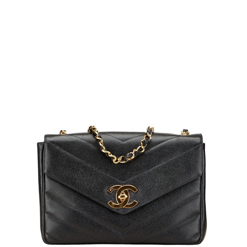 Chanel Chevron Caviar Shoulder Bag - Rovelle Bags