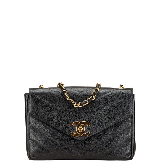 Chanel Chevron Caviar Shoulder Bag - Rovelle Bags