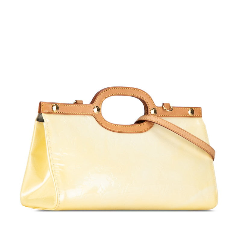 Louis Vuitton Monogram Vernis Lockbury Drive Handbag Shoulder Bag 2WAY M91372 zzle Beige Patent Leather Louis Vuitton