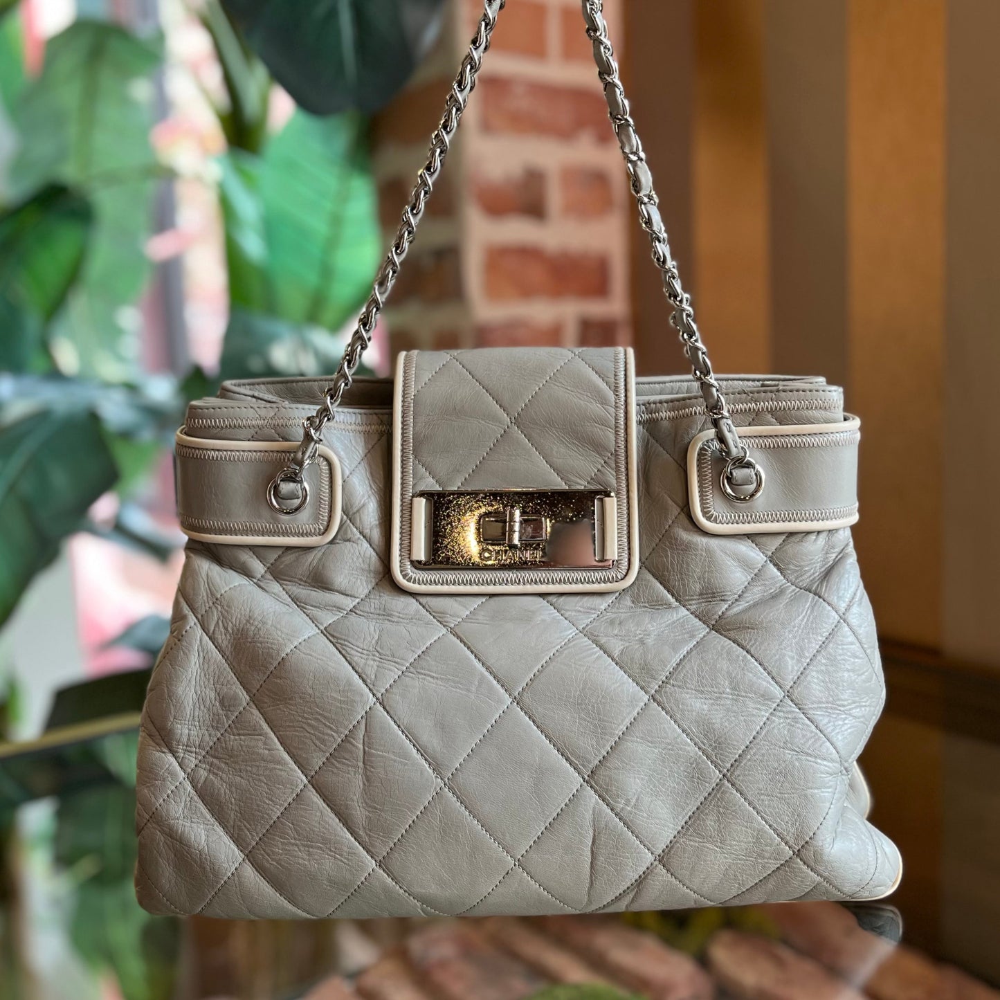Chanel Reissue Accordion Gray Tote Bag - Rovelle Bags
