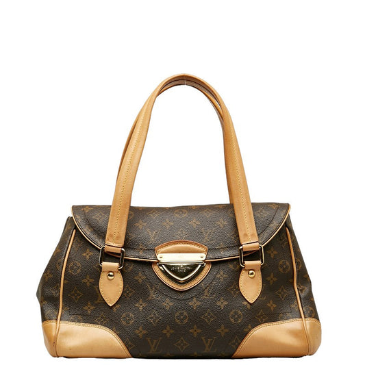 Louis Vuitton Monogram Beverly GM Handbag M40120 Brown PVC Leather Louis Vuitton