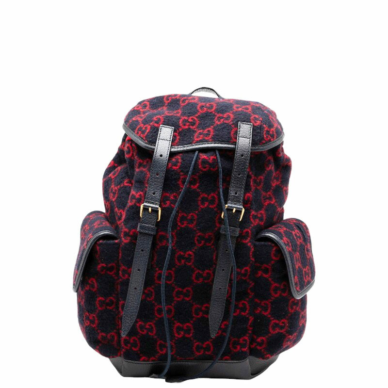 Gucci GG Wool Wool Leather Backpack