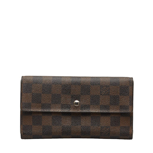 Louis Vuitton Louis Vuitton Damière N61217 Long Wallet PVC/Leather Evan Brown Ladies, Paris