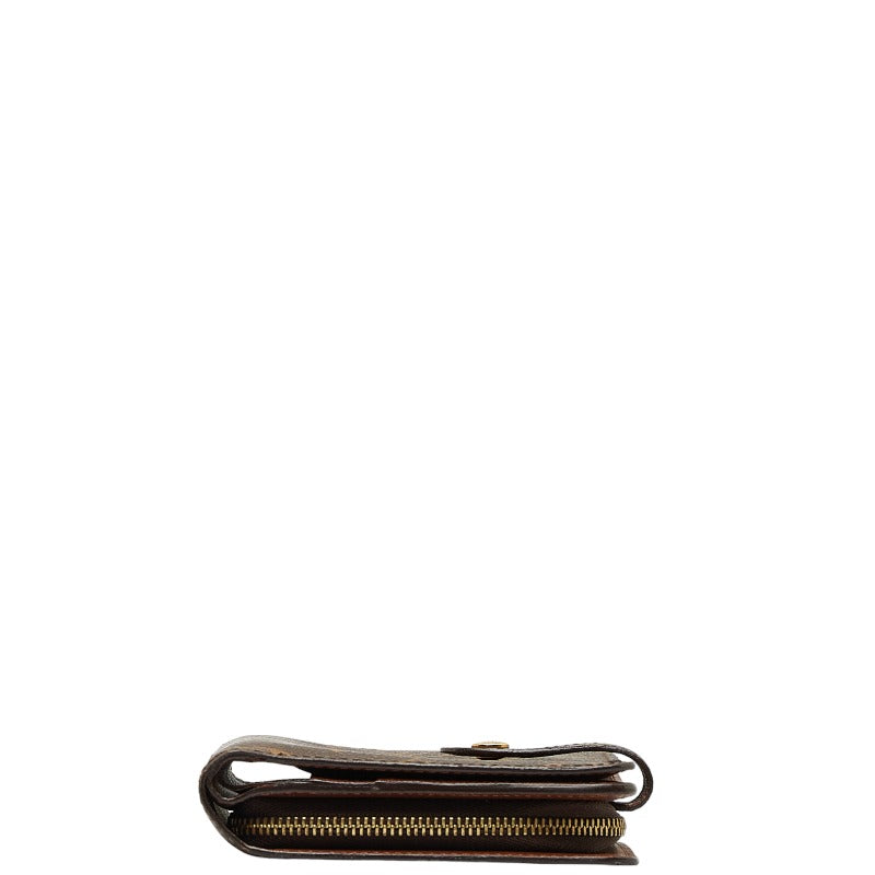 Louis Vuitton Monogram Port Papier Jeep Double Folded Wallet M61207 Brown PVC Leather Louis Vuitton