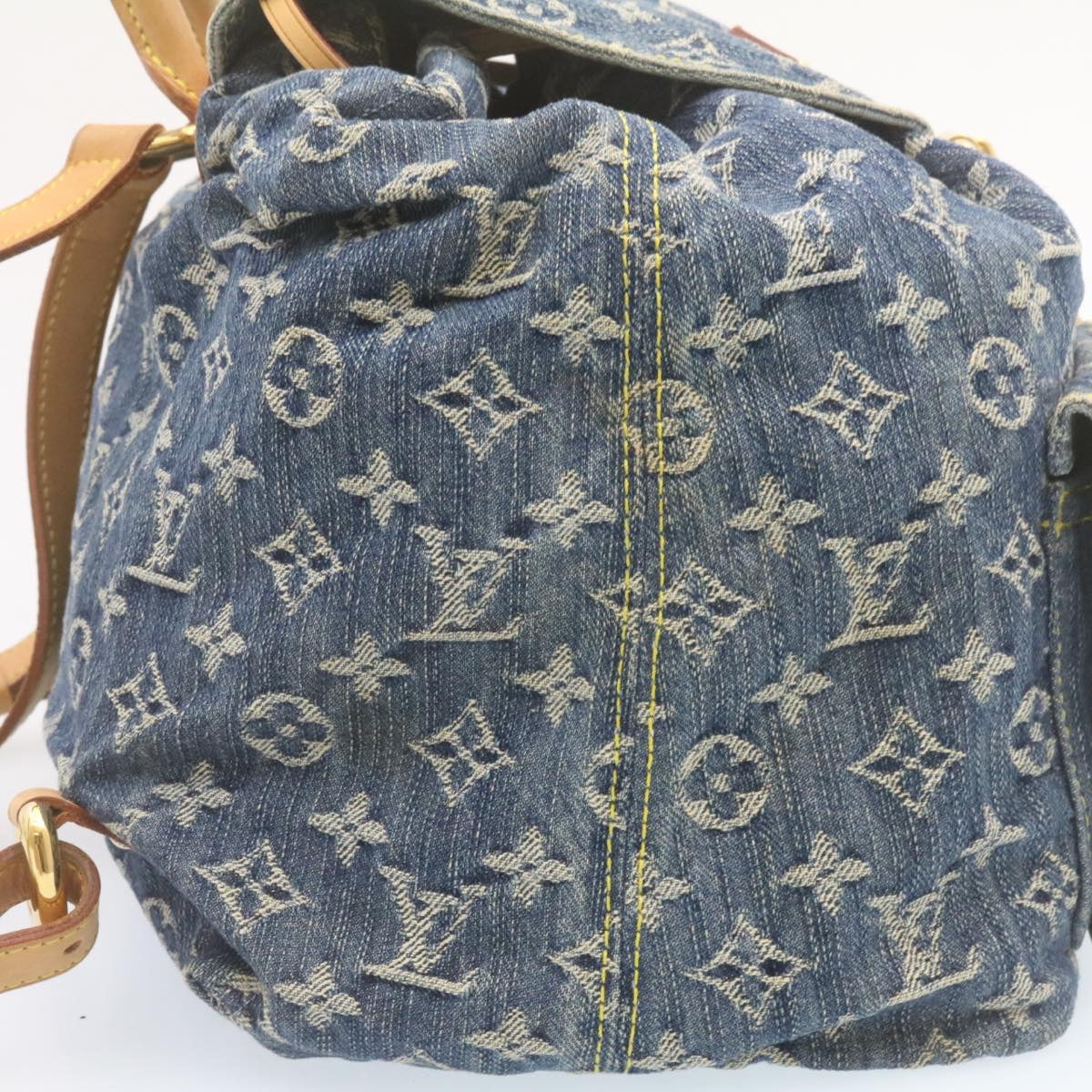 LOUIS VUITTON Monogram Denim Sac A Dos GM Backpack Blue M95056 LV 23330A