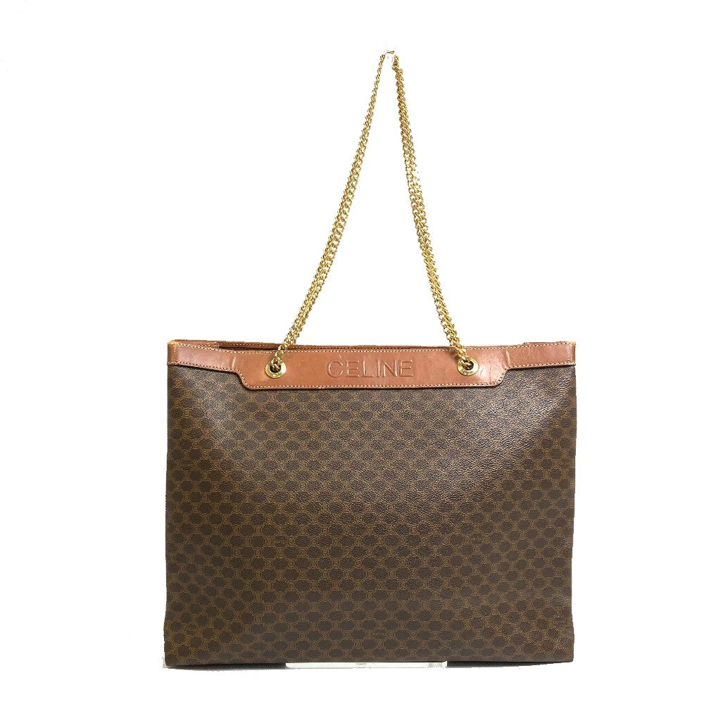 CELINE Tote Bag PVC / Leather Brown Macadam Women