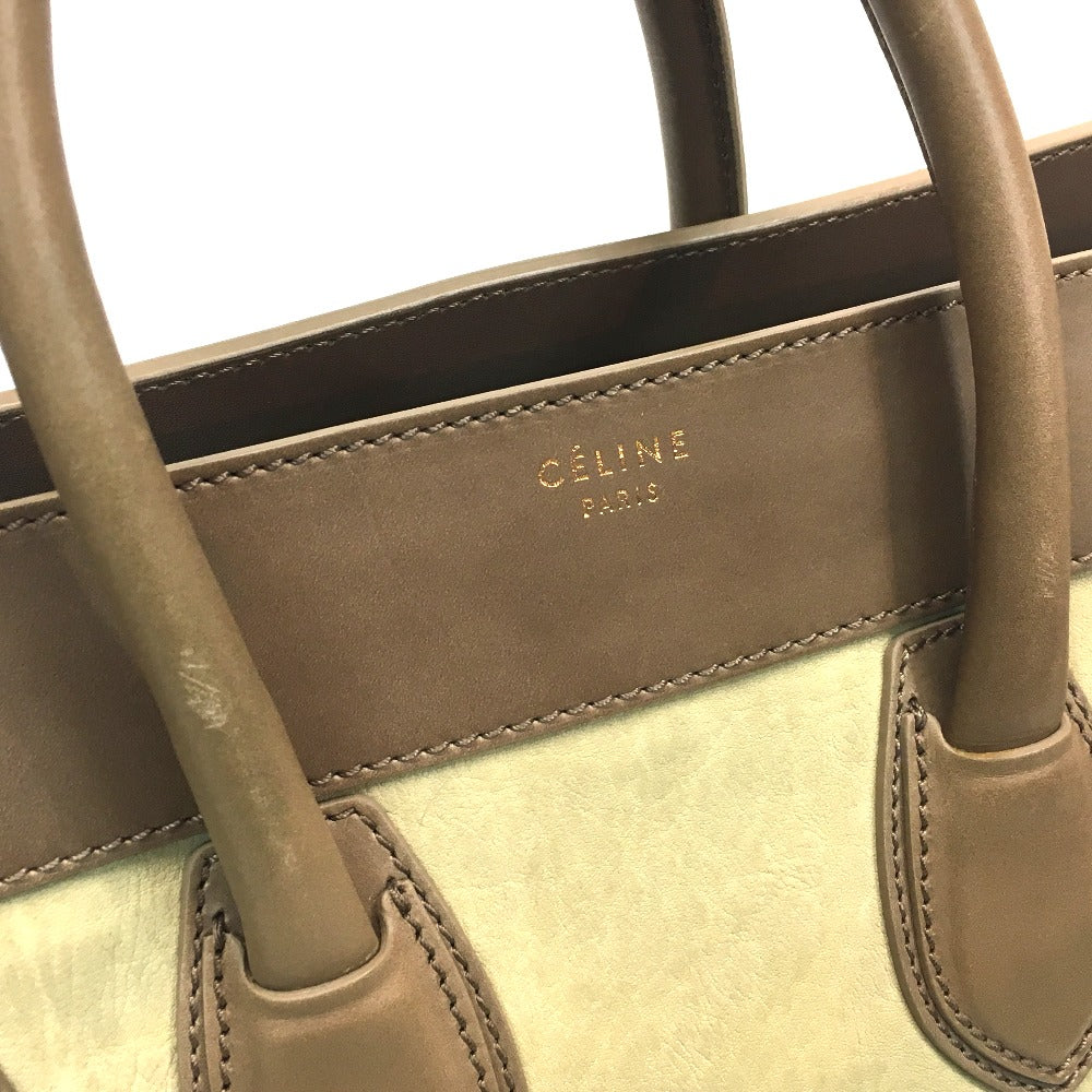 CELINE Handbag leather beige Mini shopper Luggage Women Secondhand