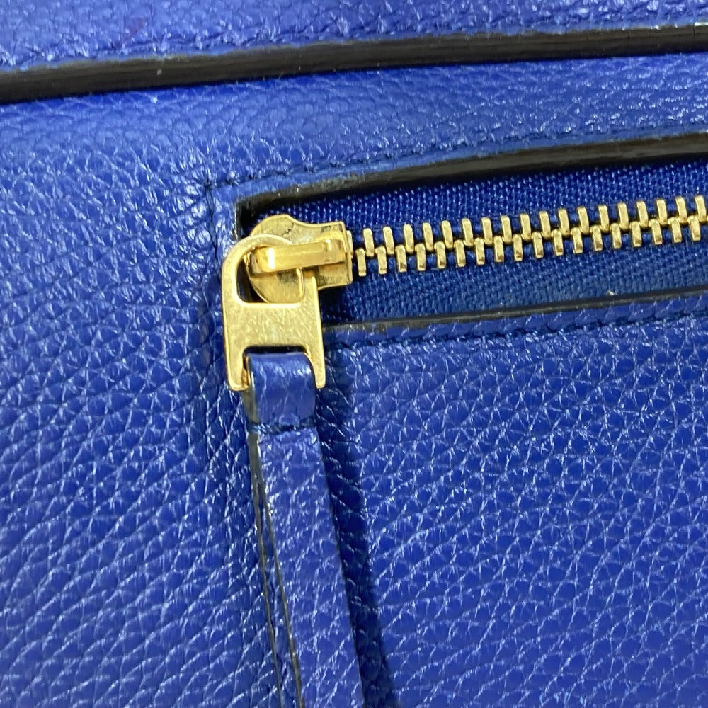 CELINE Shoulder Bag leather blue Handbag Belt bag Women Secondhand