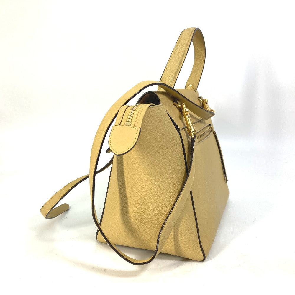 CELINE Shoulder Bag leather yellow Belt bag mini Women Secondhand