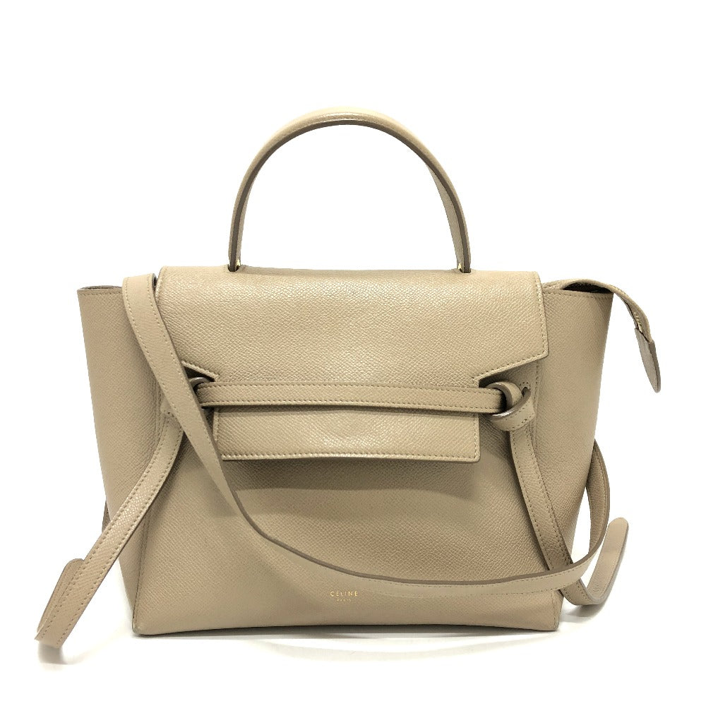 CELINE Handbag leather beige 2WAY handbag Women