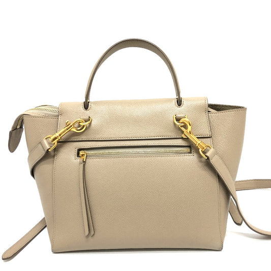 CELINE Handbag leather beige 2WAY handbag Women