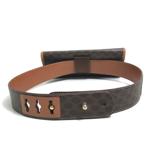 CELINE Waist bag PVC / Leather Brown Macadam Women Secondhand
