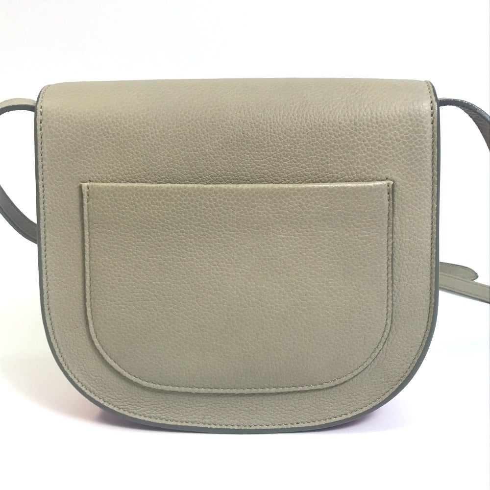 CELINE Shoulder Bag leather Gray x purple pink By color Trotter small Women