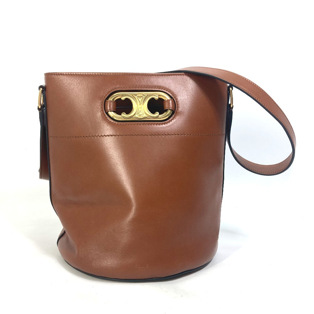 CELINE Shoulder Bag leather Brown BUCKET MAILLON TRIOMPHE Maillon Triomphe Bucket Bag Women