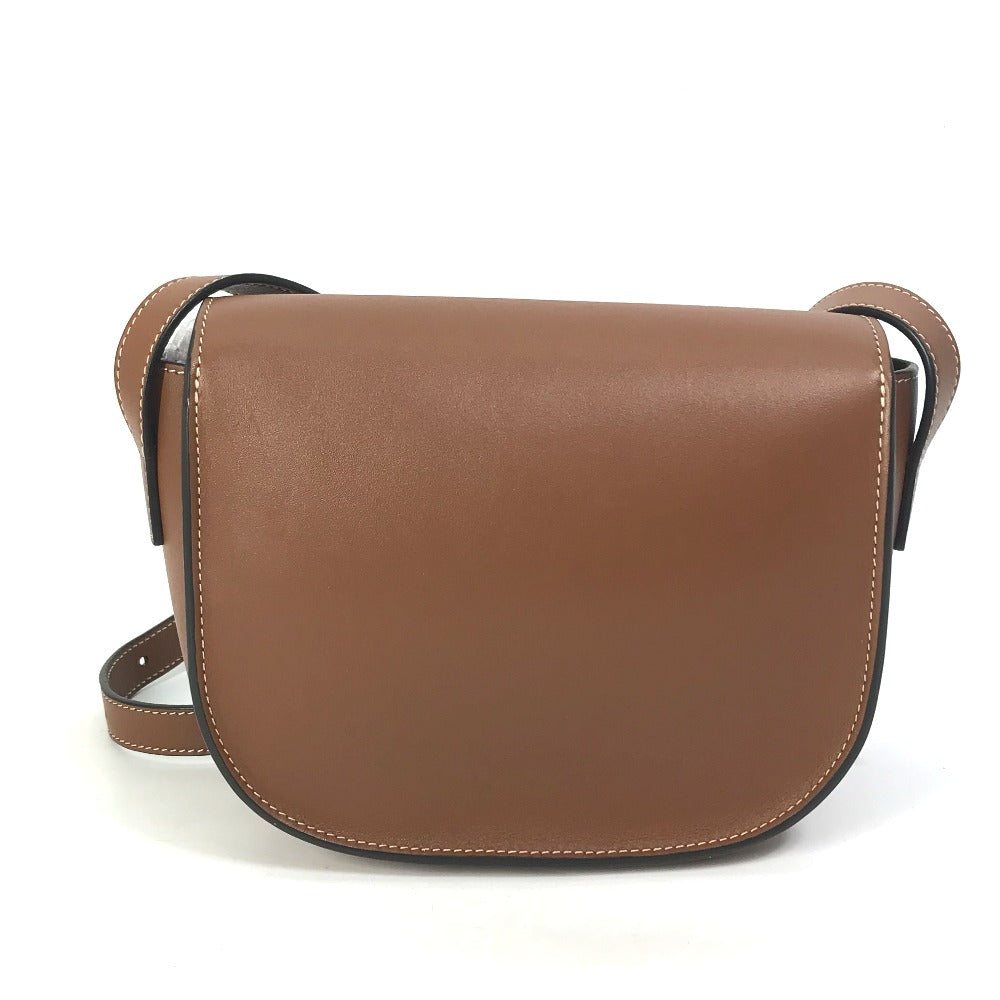 CELINE Shoulder Bag leather Brown Crossbody pochette Folco Cuir Triomphe Women