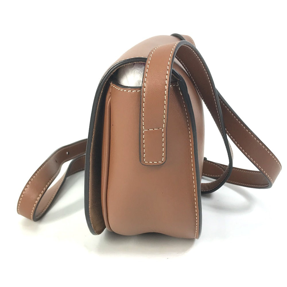 CELINE Shoulder Bag leather Brown Crossbody pochette Folco Cuir Triomphe Women