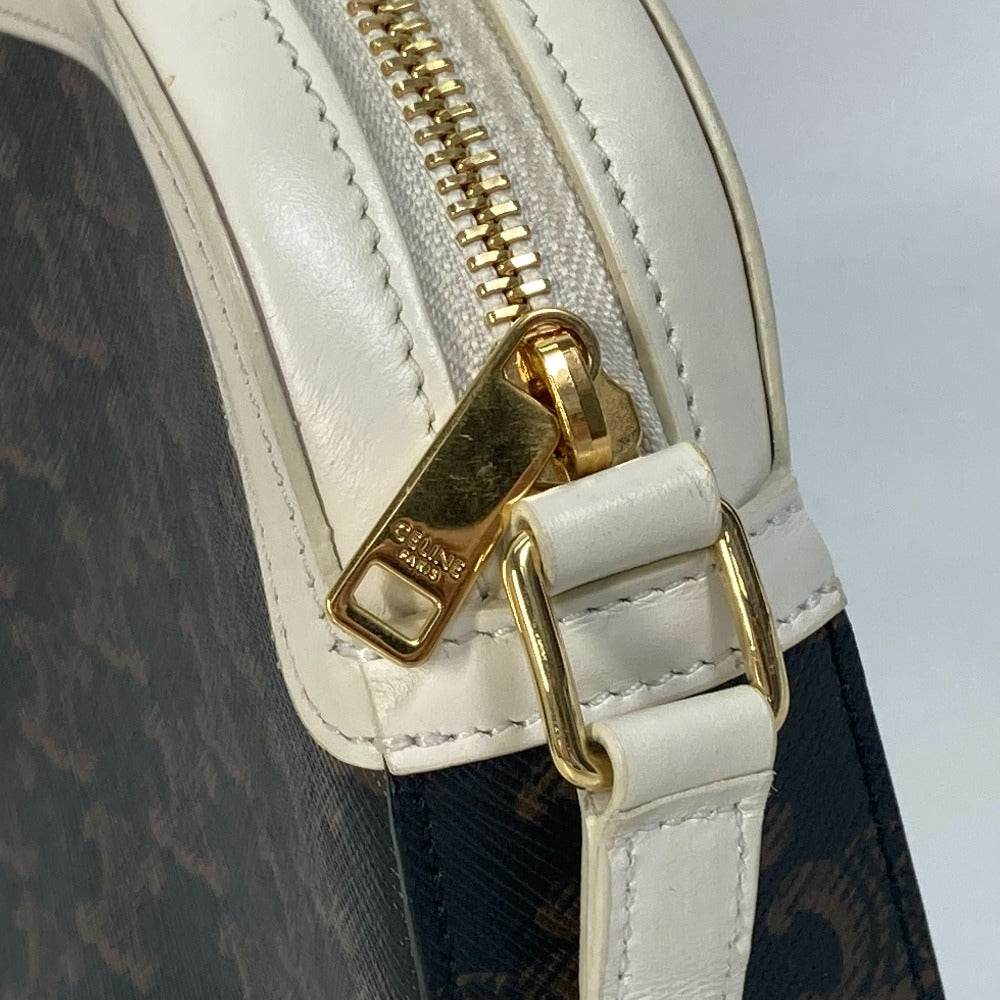CELINE Shoulder Bag Canvas / leather Brown triomphe logo Women Secondhand