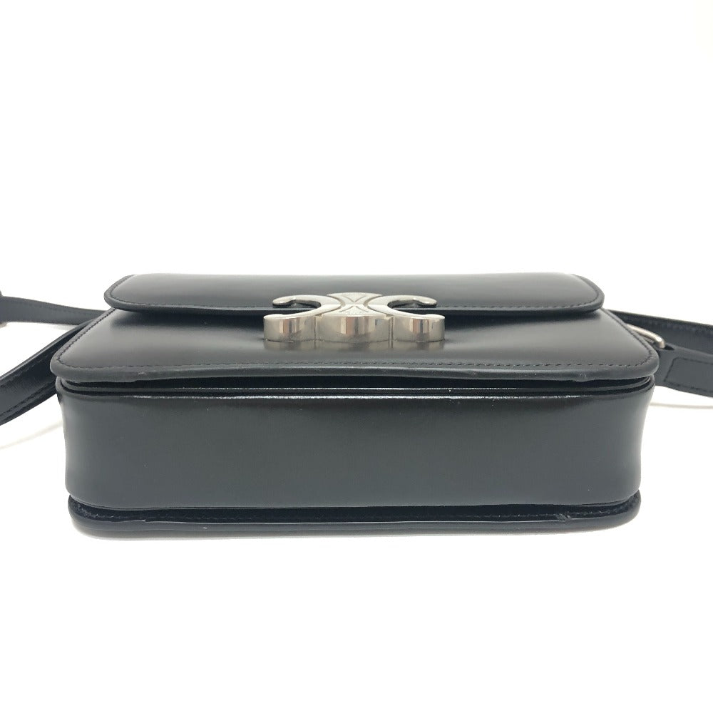 CELINE Shoulder Bag leather black Triomphe Women