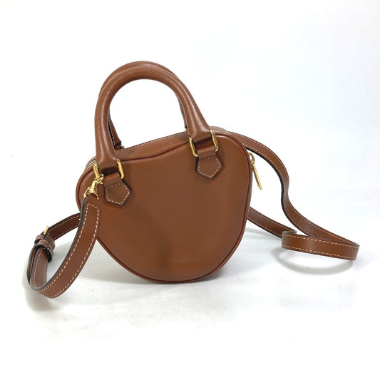 CELINE Shoulder Bag leather Brown Heart medium logo Women