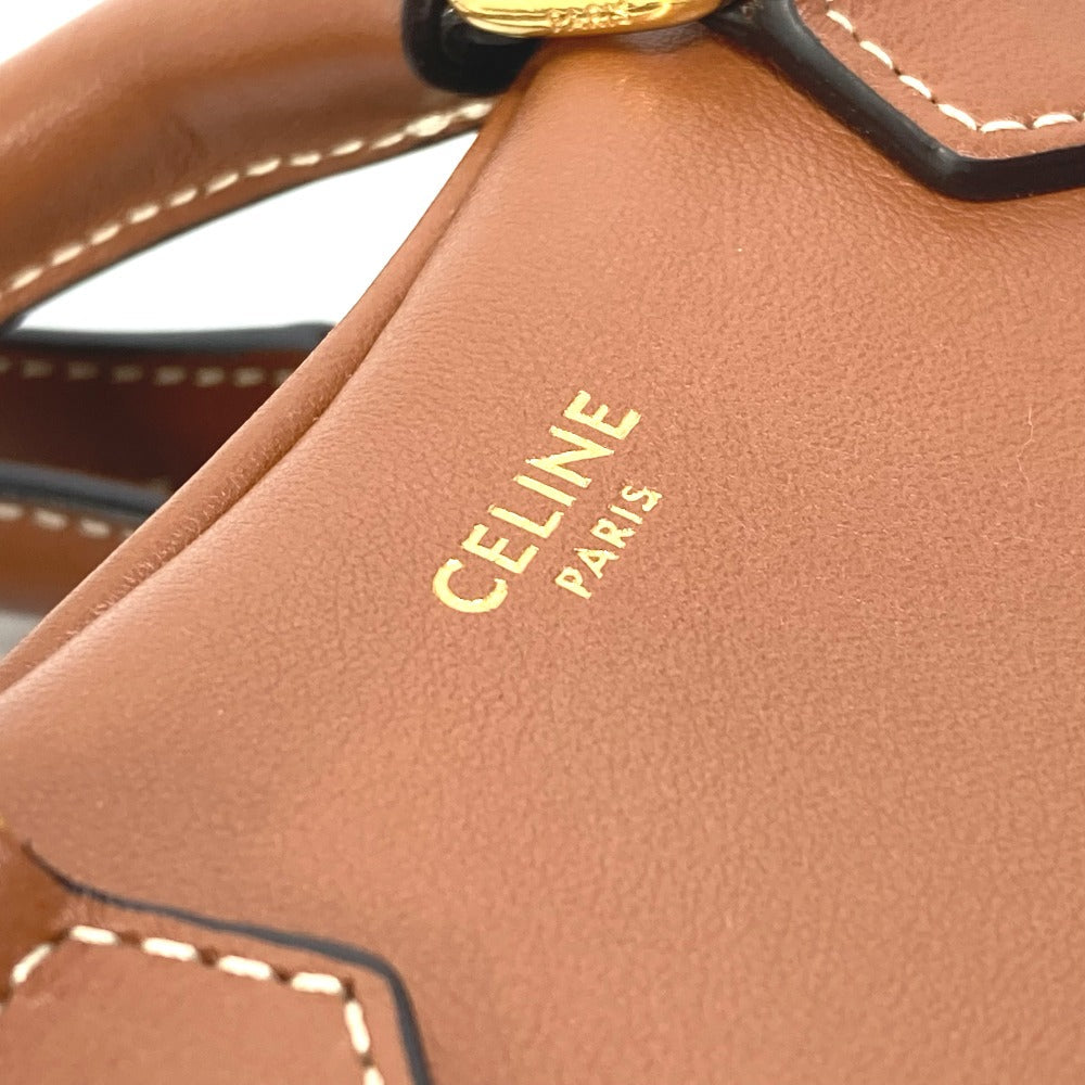 CELINE Shoulder Bag leather Brown Heart medium logo Women