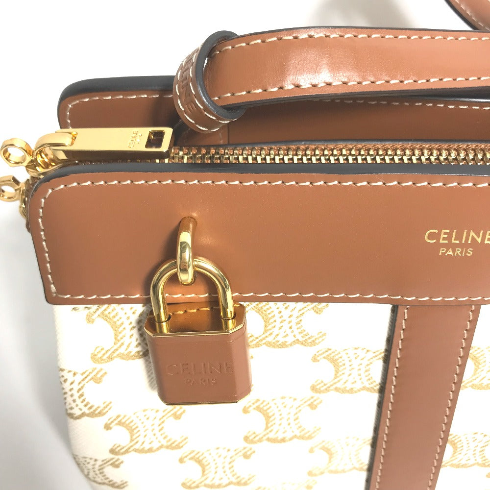 CELINE Shoulder Bag leather white Teen Cava de France Women