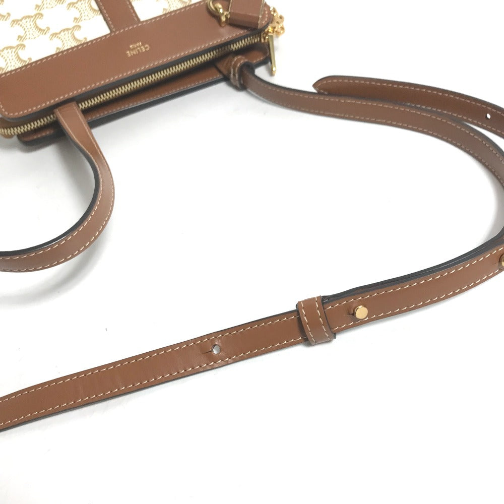 CELINE Shoulder Bag leather white Teen Cava de France Women